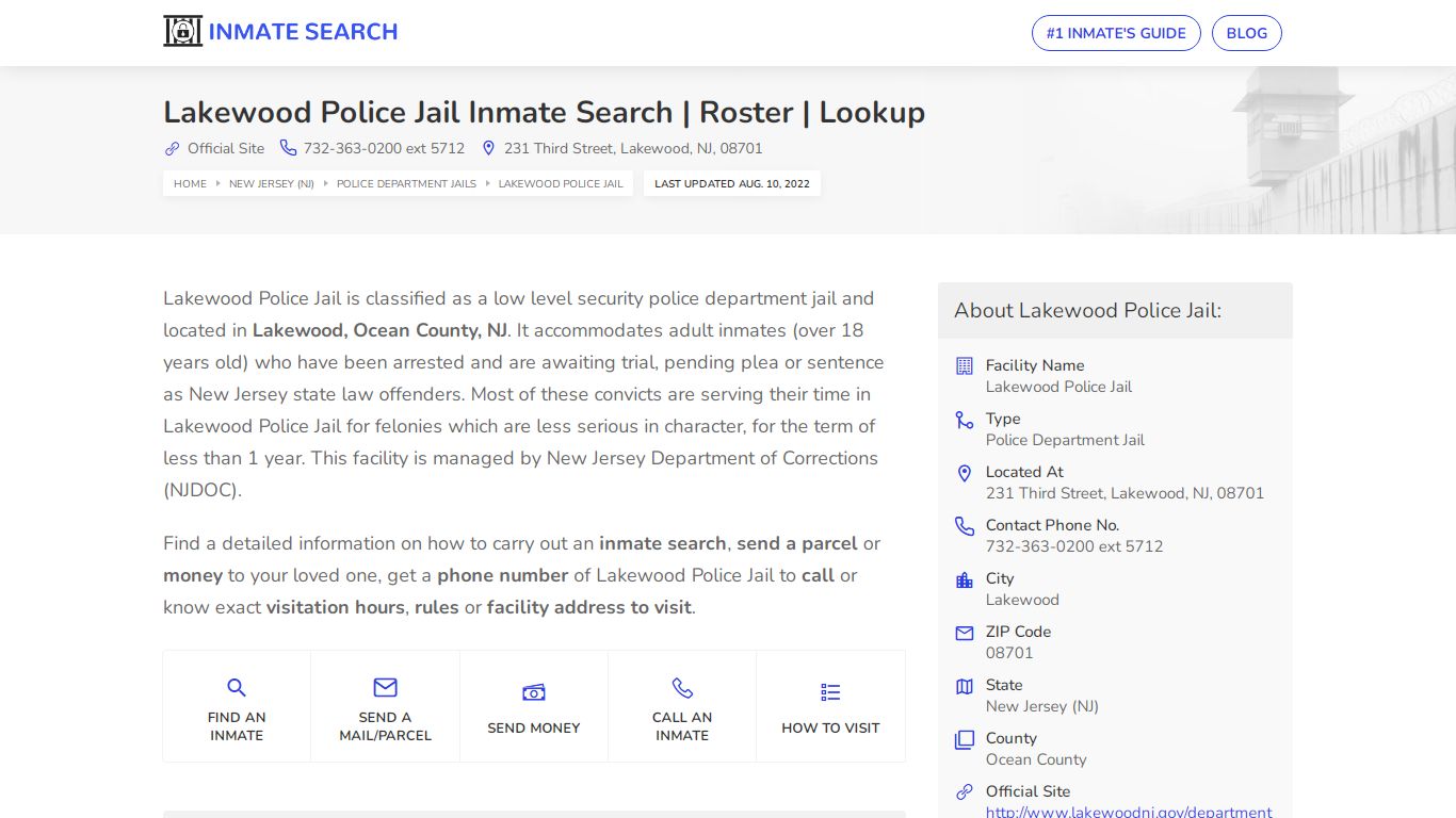 Lakewood Police Jail Inmate Search | Roster | Lookup